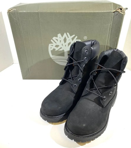 Stivali stringati Timberland 6" Premium da donna taglia 7 impermeabili neri nabuk RL 118
