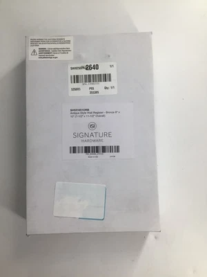 HERRAJES DE FIRMA Registro de Pared Estilo Antiguo - BRONCE - 6X10" Foto 1 de 2