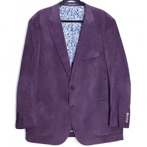 Alan Flusser Corduroy Blazer Men’s XL Purple Paisley Lined Party Glam Holiday - Picture 1 of 13