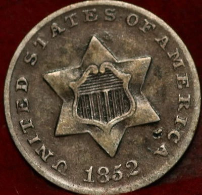 1852 Philadelphia Mint Silver Three Cent Coin - Image 1 of 2
