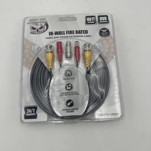 New Night Owl 100’ Fire Proof In-Wall Video & Power Extension Cable - Picture 1 of 4