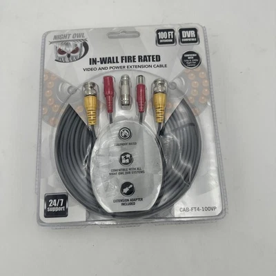 New Night Owl 100’ Fire Proof In-Wall Video & Power Extension Cable - Image 1 of 4