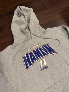 Denny Hamlin #11 Fedex Hombre’s Gris Pullover Sudadera con Capucha Persecución Grande - Imagen 1 de 6