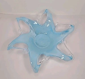 Lavorazione Arte Murano Art Glass SPLASH Glass Bowl Blue Starfish Vintage EUC - Picture 1 of 6