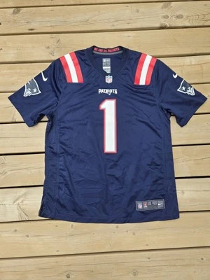 Camiseta Nike Onfield New England Patriots Cam Newton para hombre talla grande azul NFL Foto 1 de 4