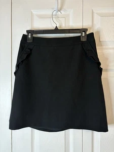 Minifalda LOFT Clásica Negra Talla 4 Volantes Frontales - Imagen 1 de 6