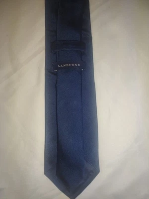 Corbata Lands End Tie 58 Repp azul marino liso 100 % seda para hombre Foto 1 de 4