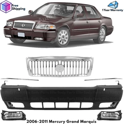 Front Bumper Cover Fascia & Grille Assembly For 2006-2011 Mercury Grand Marquis Foto 1 de 4