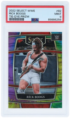 2022 Panini Select WWE Rick Boogs Tie Dye Prizm #82 /25 PSA 9 - Image 1 of 2