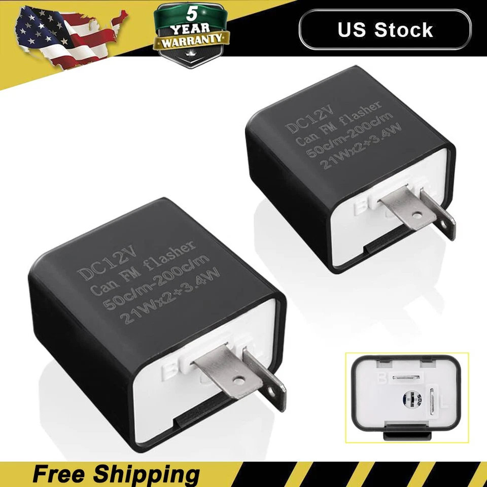 2pin Adjustable LED Flasher Relay Turn Signal Blinker Light for Motorcycle 12v