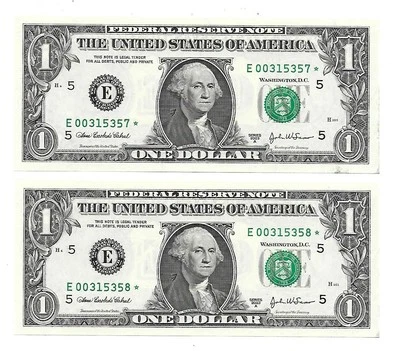 Consecutive Pair $1 2003-A  Richmond Star 1st Printing 320K Almost Uncirculated - Image 1 of 2