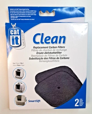 Сменные угольные заправочные фильтры Catit упаковка 2 шт. для кошачьего туалета с капюшоном 50705 НОВЫЕ - Изображение 1 из 4