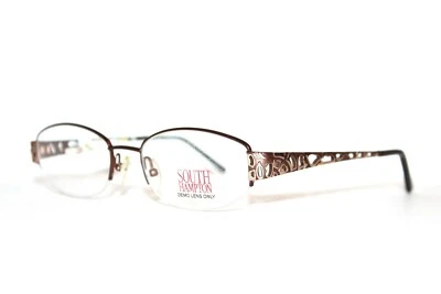 NEW SOUTH HAMPTON SH 910 BR BROWN SEMI RIMLESS WOMENS EYEGLASSES RX 50-18-135 MM - Image 1 of 4
