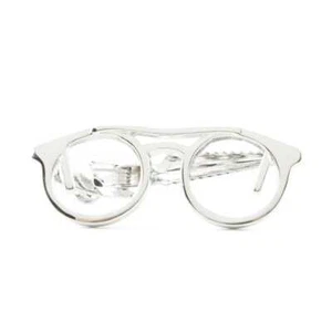 Silver Spectacles Tie Clip - Picture 1 of 7