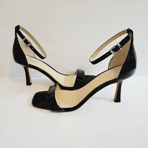 Vince Camuto Enella Black Patent Leather Stiletto Heel Sandals Size 9.5 - Picture 1 of 7