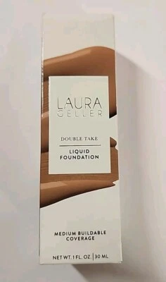 NEW LAURA GELLER Double Take Liquid Foundation Medium to Full Coverage Deep 430 - Image 1 of 4