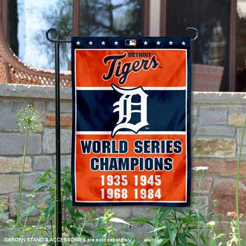 Detroit Tigers 4-Time World Champions Garden Flag and Yard Banner Cover