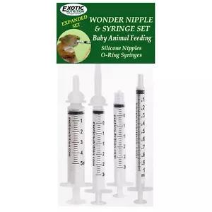 Juego ampliado de pezón y jeringa Exotic Nutrition Wonder - conjunto de lactancia animal bebé - Imagen 1 de 9