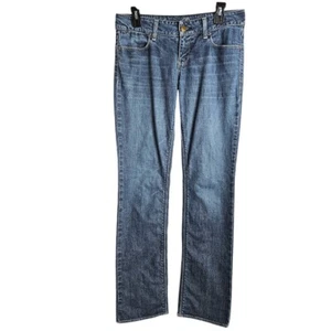 American Eagle 77 Damenjeans gerades Bein Hose MITTELBLAU Größe 6 mittlerer Bund - Bild 1 von 11