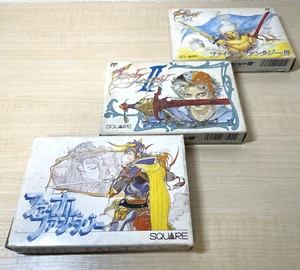 Final Fantasy I II III 1 2 3 set of 3 Nintendo Famicom with Box and manual RARE - Picture 1 of 19