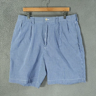 Polo Ralph Lauren shorts Mens 36 Seersucker Blue Fairway Golf Shorts Preppy - Image 1 of 4