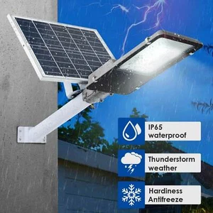 350W Solar Street Lights Outdoor Dusk to Dawn Solar Security Flood Lights US - Picture 1 of 12