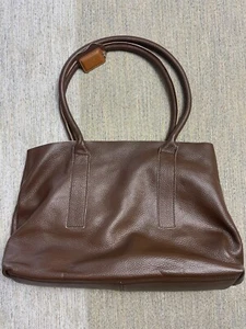 Shoulder Bag Brown Leather  Removable Zip Pouch NEW - Picture 1 of 7