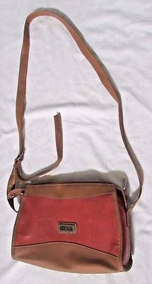 Kenneth Cole Reaction salmon orange brown tan purse shoulder bag buckle - Image 1 of 3