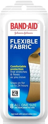 Johnson & Johnson Curita Tela Flexible Vendaje Comodidad 8Ct (3/4 X 3 Pulgadas) Foto 1 de 4