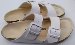 BIRKENSTOCK VEGAN WHITE ARIZONA SANDALS - UK 8, EUR 42 NARROW - Imagen 1 de 13