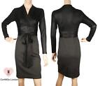 Black Stretch Jersey Top With Black Wool Skirt Dress - For City Professional