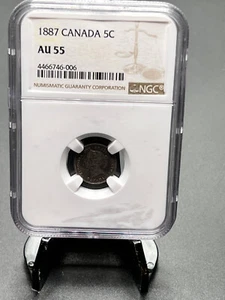 1887 Canadian 5 Cent Graded NGC AU-55 - Picture 1 of 5