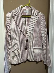 Cabi Captains jacket women Red and white striped Sz. 6 - Picture 1 of 11