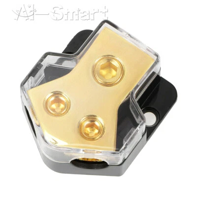 Car Audio Power Amplifier Splitter 1*0GA In 2*4GA Out 2-Way Distribution Block - Image 1 of 4