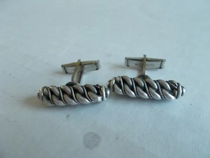 Vintage sterling silver cufflinks, Latvian ethnographic  Namejs/Nameja design - Picture 1 of 3