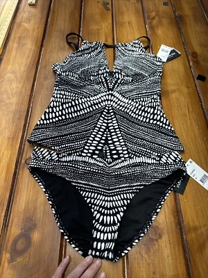 Traje de baño Kenneth Cole Tummy Toner 2 Peace negro Foto 1 de 4