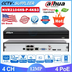 Dahua 4 Channel NVR NVR2104HS-P-4KS3 PoE 1U 4CH 4K HDMI Network Video Recorder - Picture 1 of 9
