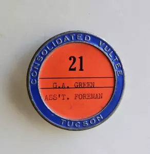 WW2 Consolidated Vultee Tucson Employee Identification ID Badge Pin Aircraft - Picture 1 of 4