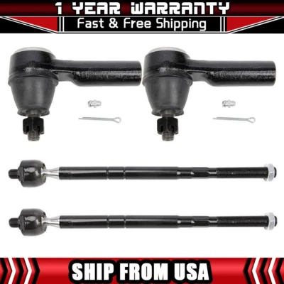 Steering Tie Rod Ends Inner & Outer 4 pcs For Mazda Tribute 2001 2002 2003 - Image 1 of 4