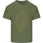 Jazz Colourful Saxophone Player Mens Cotton T-Shirt Tee Top