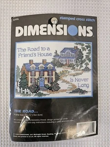 Dimensions Stamped Cross Stitch 6775 The Road To A Friend’s House Is Never Long - Picture 1 of 2
