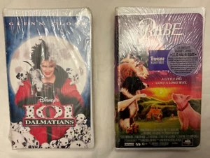 VHS Tapes 2 / Lot Disney 101 Dalmatians & Universals Babe / Live Action / New - Picture 1 of 14