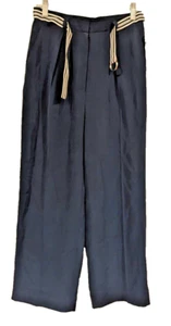 Vintage Jones NY NWT Navy and white Nautical belt silk wide trousers Sz 6 - Picture 1 of 6
