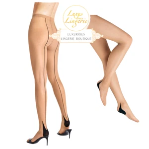 HORIZON TIGHTS by Wolford M Medium gobi blackVerführerische Strumpfhose mit Naht - Bild 1 von 2