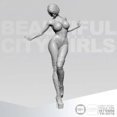 1:24 Resin figures model Sexy City Girl Bikini beauty Unassembled Unpainted - Image 1 of 4