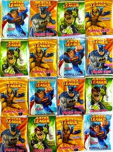 JUSTICE LEAGUE SUPERHEROES POPPING CANDY PARTY LOOT LOLLY BAG FILLER PACK OF 16 - Picture 1 of 5