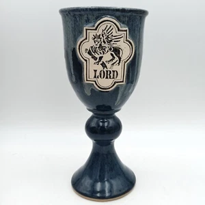 Blue Glazed Pottery "Lord" Wine Goblet - Picture 1 of 5