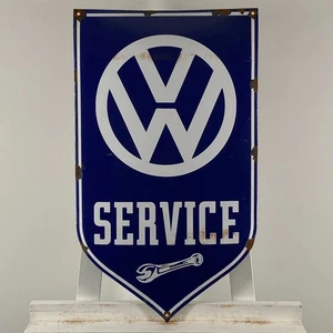 Volkswagen Enamel Sign - 60x35cm (23.6x13.8") - Rare Nice Garage Service Signage - Picture 1 of 17