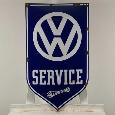 Volkswagen Enamel Sign - 60x35cm (23.6x13.8") - Rare Nice Garage Service Signage - Image 1 of 4