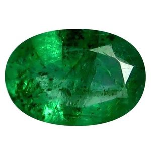 0.30 ct Eye-catching Oval Cut (6 x 4 mm) Green (Un-Heated) Emerald Gemstone - Imagen 1 de 1